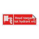Houd toegang tot hydrant vrij