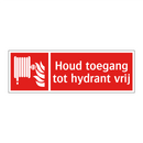 Houd toegang tot hydrant vrij