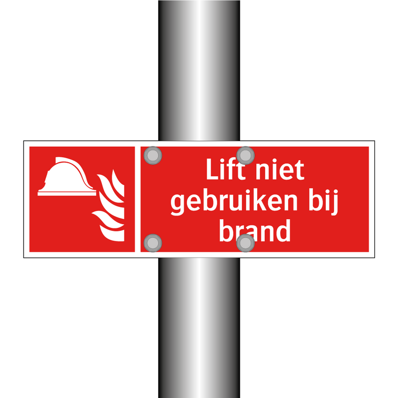 Lift niet gebruiken bij brand