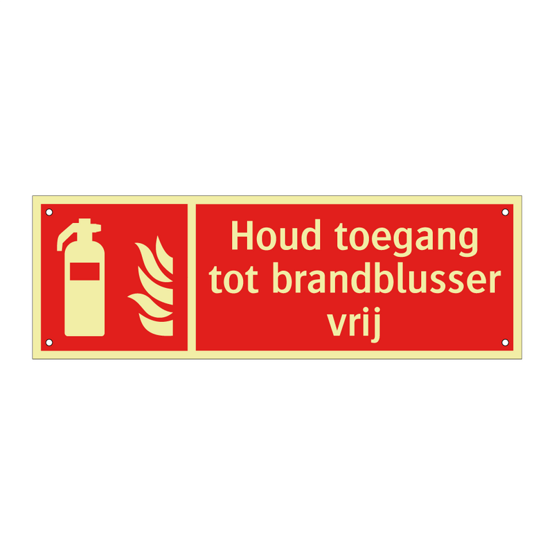 Houd toegang tot brandblusser vrij