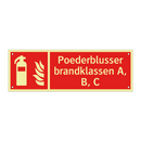 Poederblusser brandklassen A, B, C