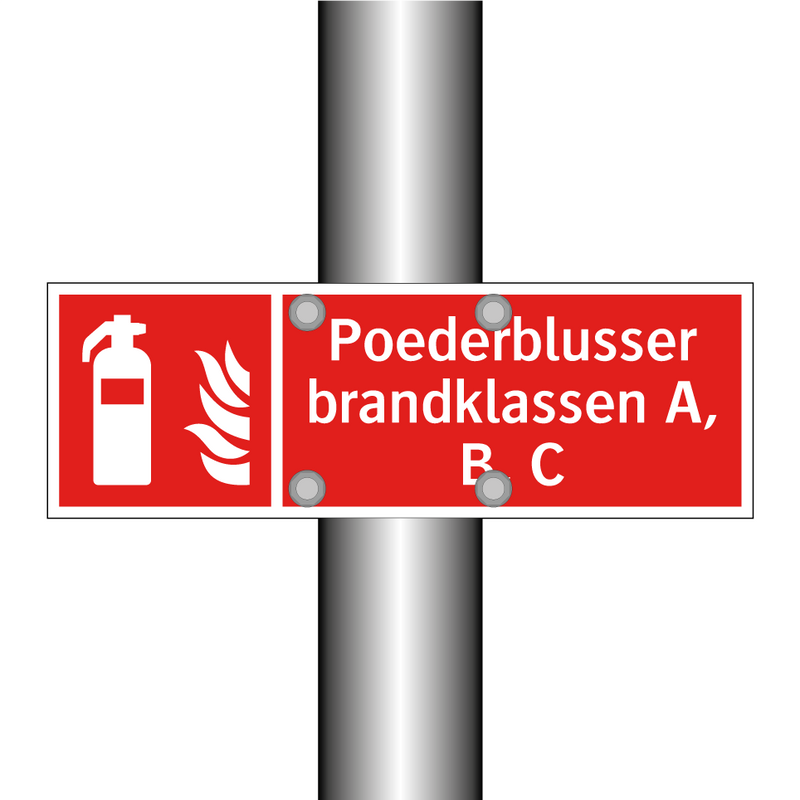 Poederblusser brandklassen A, B, C
