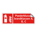 Poederblusser brandklassen A, B, C
