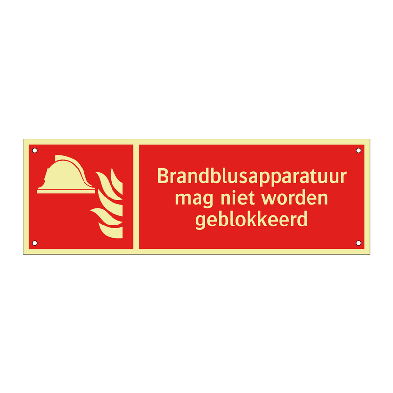 Brandblusapparatuur mag niet worden geblokkeerd