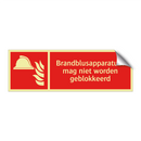 Brandblusapparatuur mag niet worden geblokkeerd