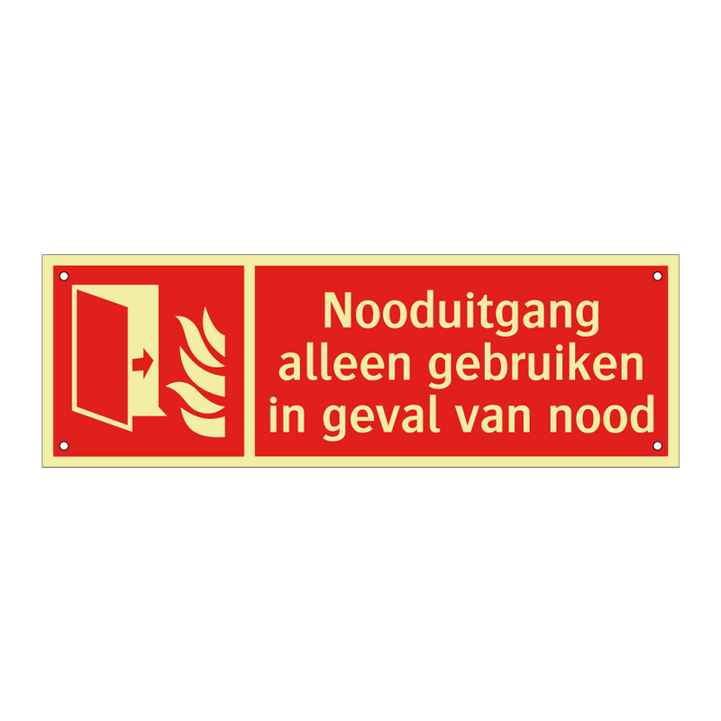 Nooduitgang alleen gebruiken in geval van nood