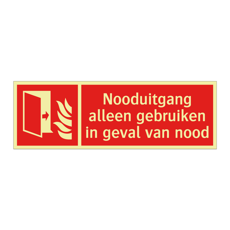 Nooduitgang alleen gebruiken in geval van nood
