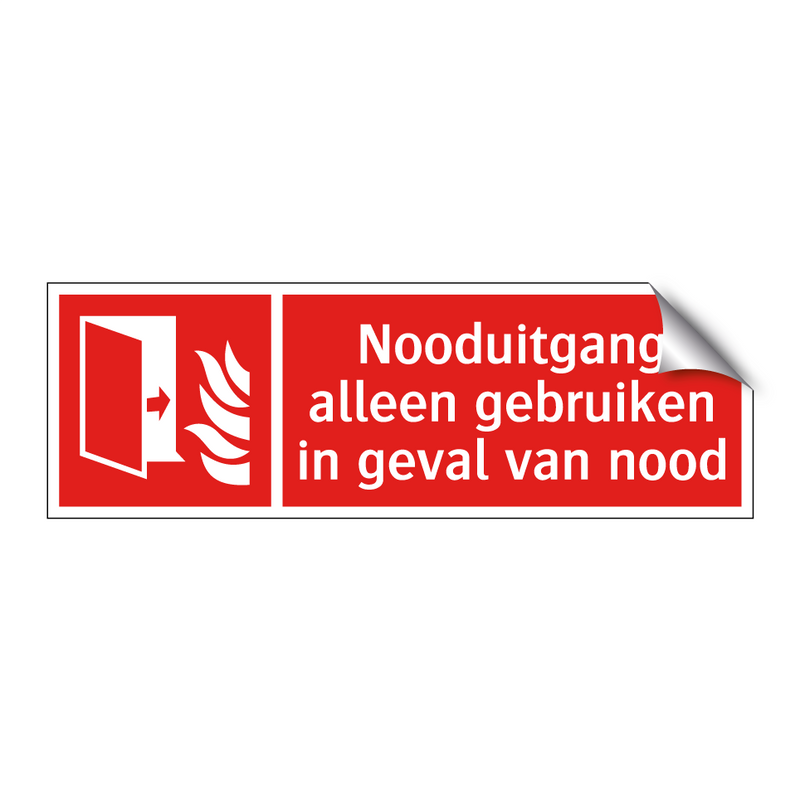 Nooduitgang alleen gebruiken in geval van nood