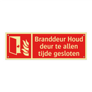 Branddeur Houd deur te allen tijde gesloten