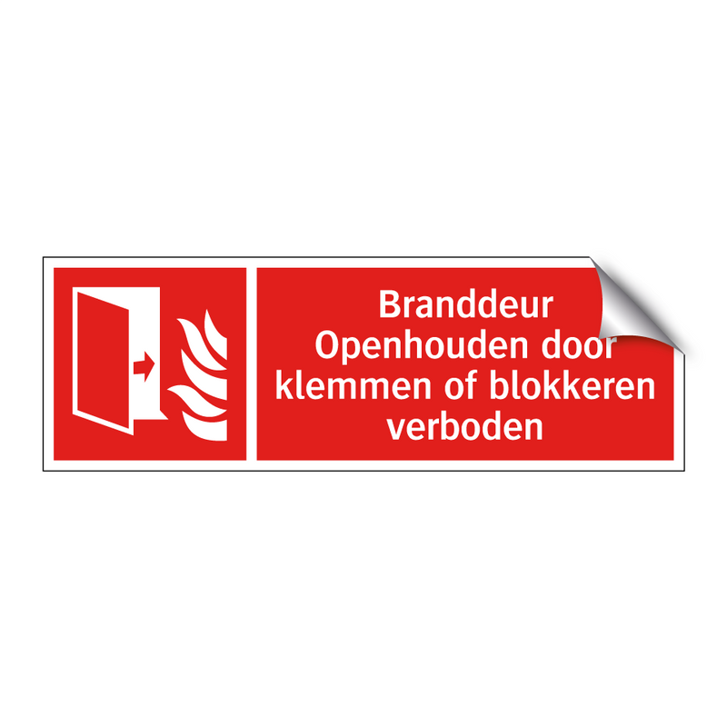 Branddeur Openhouden door klemmen of blokkeren verboden