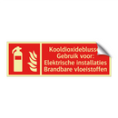 Kooldioxideblusser Gebruik voor: Elektrische installaties Brandbare vloeistoffen