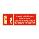 Kooldioxideblusser Gebruik voor: Elektrische installaties Brandbare vloeistoffen