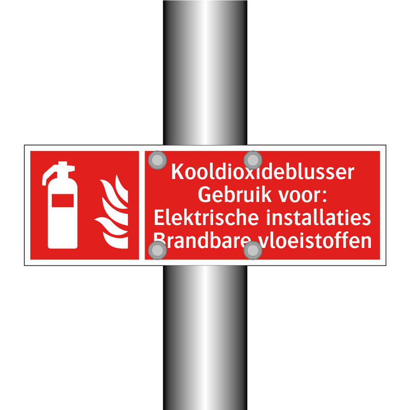 Kooldioxideblusser Gebruik voor: Elektrische installaties Brandbare vloeistoffen