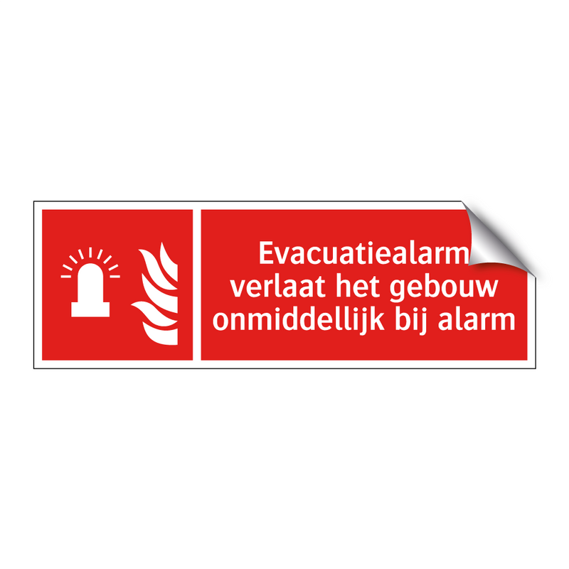 Evacuatiealarm verlaat het gebouw onmiddellijk bij alarm