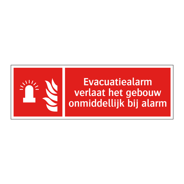 Evacuatiealarm verlaat het gebouw onmiddellijk bij alarm