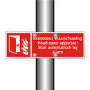 Branddeur Waarschuwing Houd-open apparaat! Sluit automatisch bij alarm