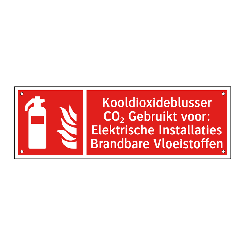 Kooldioxideblusser CO₂ Gebruikt voor: Elektrische Installaties Brandbare Vloeistoffen