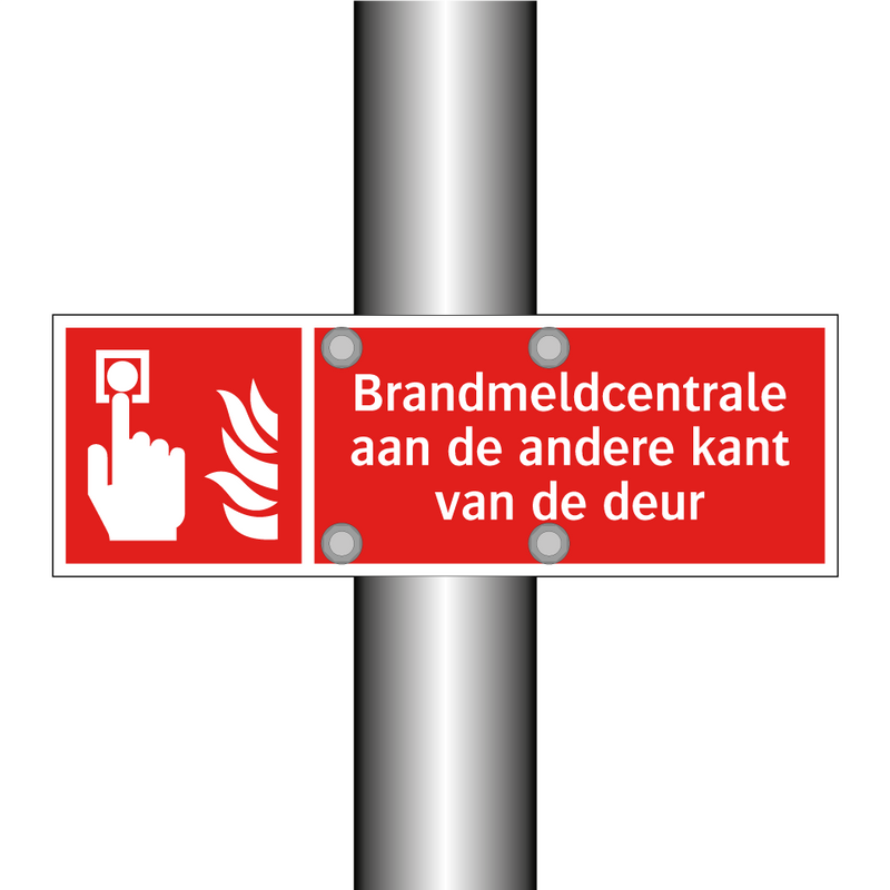 Brandmeldcentrale aan de andere kant van de deur