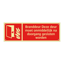 Branddeur Deze deur moet onmiddellijk na doorgang gesloten worden