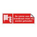 De ruimte voor de brandkraan moet vrij worden gehouden