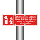 Schuimblusser Gebruikt tegen branden in hout, papier en brandbare vloeistoffen