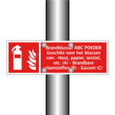 Brandblusser ABC POEDER Geschikt voor het blussen van: -Hout, papier, textiel, etc. (A) - Brandbare vloeistoffen (B) - Gassen (C)