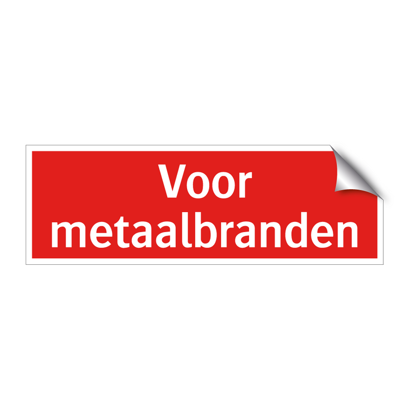Voor metaalbranden & Voor metaalbranden & Voor metaalbranden & Voor metaalbranden