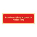 Brandbestrijdingsapparatuur mededeling & Brandbestrijdingsapparatuur mededeling