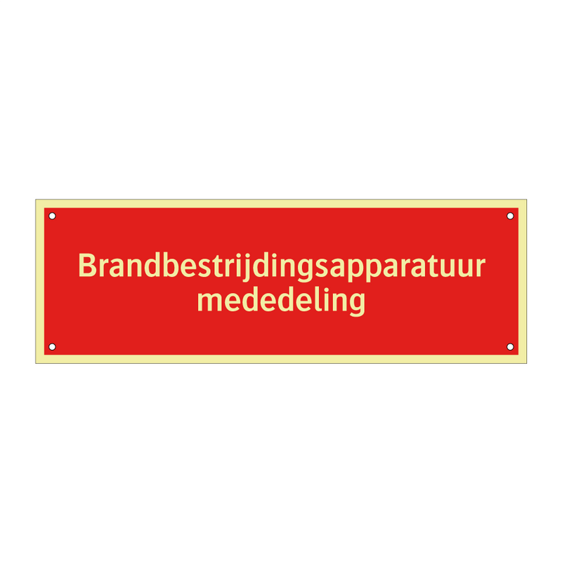 Brandbestrijdingsapparatuur mededeling & Brandbestrijdingsapparatuur mededeling