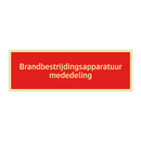 Brandbestrijdingsapparatuur mededeling & Brandbestrijdingsapparatuur mededeling