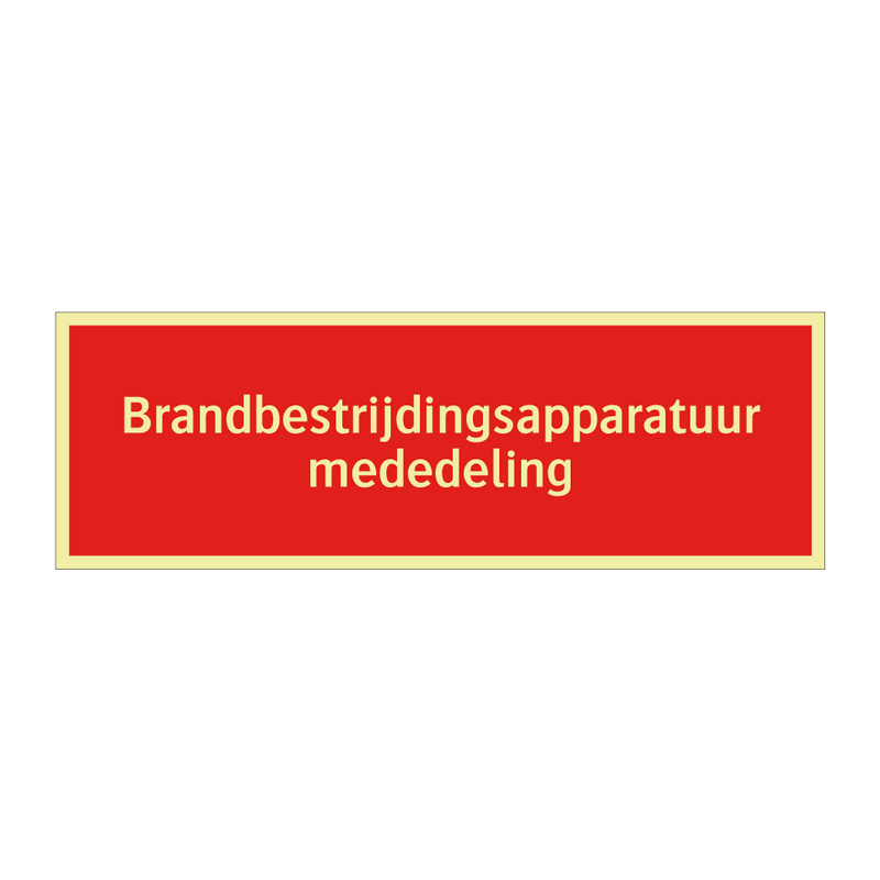 Brandbestrijdingsapparatuur mededeling & Brandbestrijdingsapparatuur mededeling
