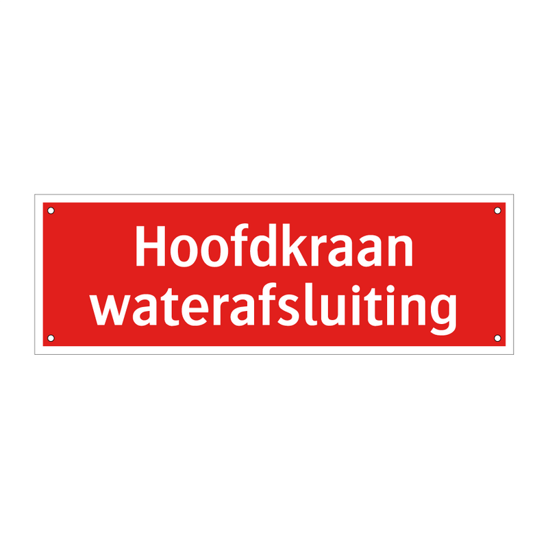 Hoofdkraan waterafsluiting & Hoofdkraan waterafsluiting & Hoofdkraan waterafsluiting