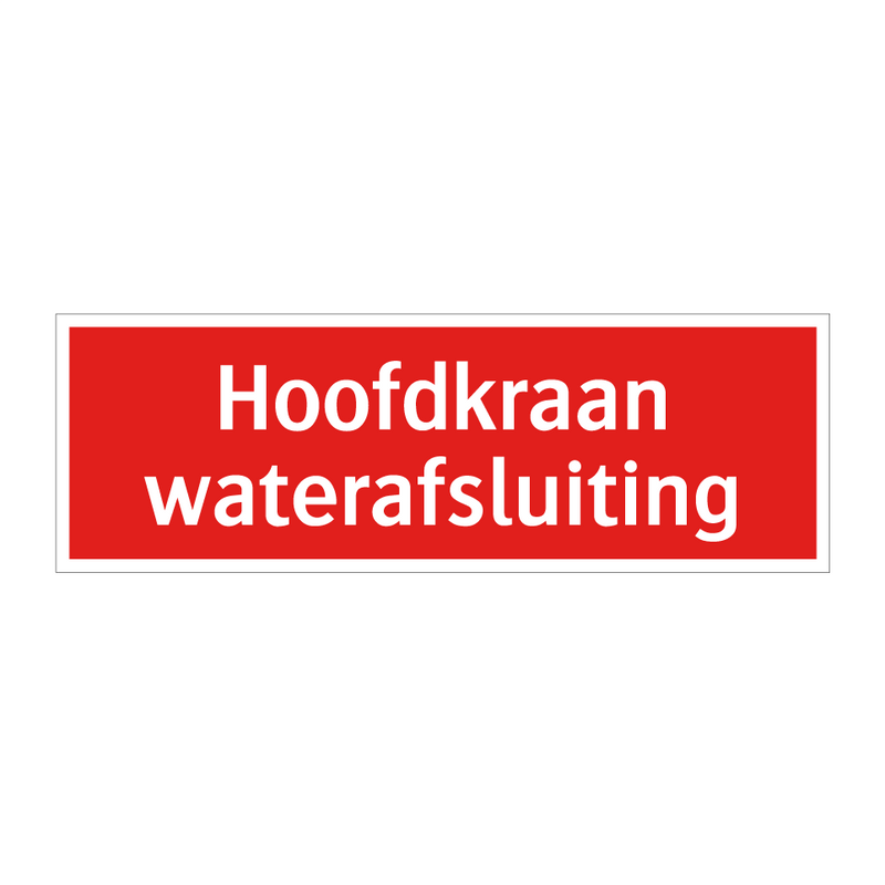 Hoofdkraan waterafsluiting & Hoofdkraan waterafsluiting & Hoofdkraan waterafsluiting
