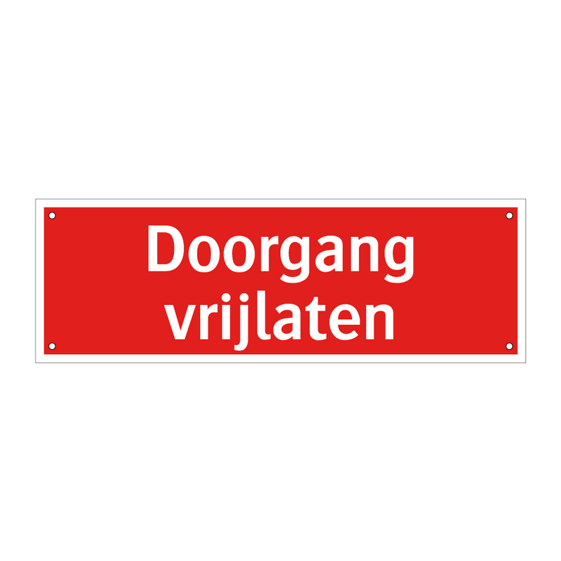 Doorgang vrijlaten & Doorgang vrijlaten & Doorgang vrijlaten & Doorgang vrijlaten