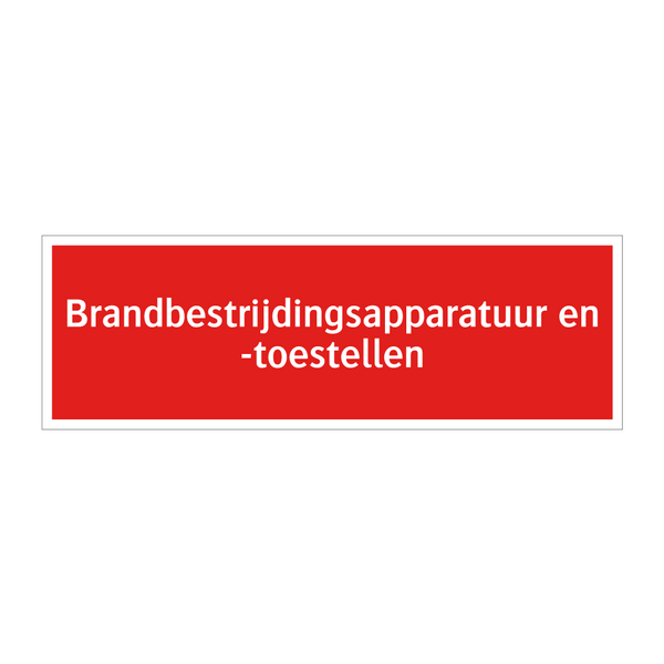 Brandbestrijdingsapparatuur en -toestellen & Brandbestrijdingsapparatuur en -toestellen