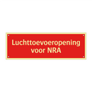 Luchttoevoeropening voor NRA & Luchttoevoeropening voor NRA & Luchttoevoeropening voor NRA