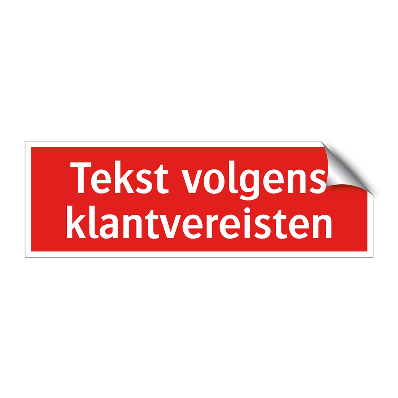 Tekst volgens klantvereisten & Tekst volgens klantvereisten & Tekst volgens klantvereisten