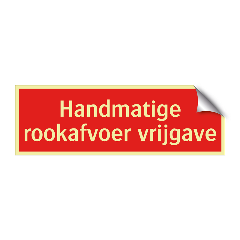 Handmatige rookafvoer vrijgave & Handmatige rookafvoer vrijgave & Handmatige rookafvoer vrijgave