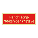 Handmatige rookafvoer vrijgave & Handmatige rookafvoer vrijgave & Handmatige rookafvoer vrijgave