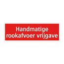 Handmatige rookafvoer vrijgave & Handmatige rookafvoer vrijgave & Handmatige rookafvoer vrijgave