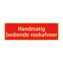 Handmatig bediende rookafvoer & Handmatig bediende rookafvoer & Handmatig bediende rookafvoer