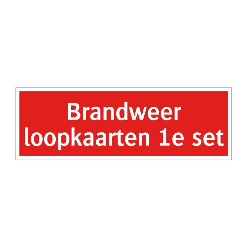 Brandweer loopkaarten 1e set & Brandweer loopkaarten 1e set & Brandweer loopkaarten 1e set