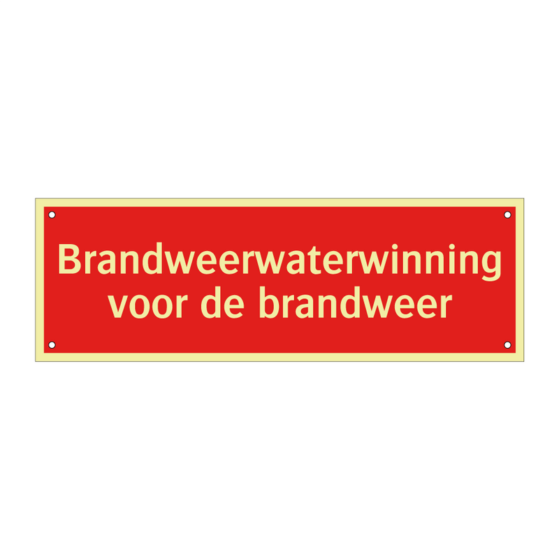 Brandweerwaterwinning voor de brandweer & Brandweerwaterwinning voor de brandweer