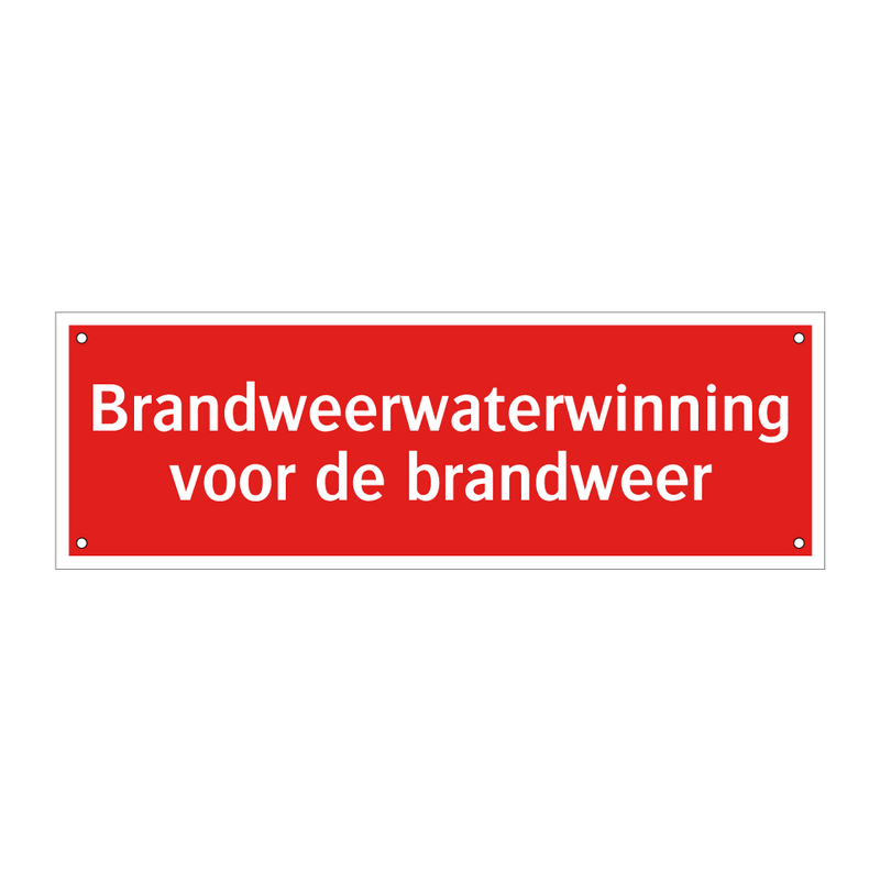 Brandweerwaterwinning voor de brandweer & Brandweerwaterwinning voor de brandweer