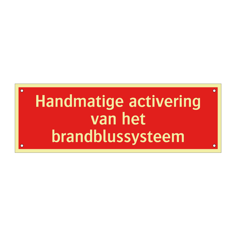 Handmatige activering van het brandblussysteem & Handmatige activering van het brandblussysteem