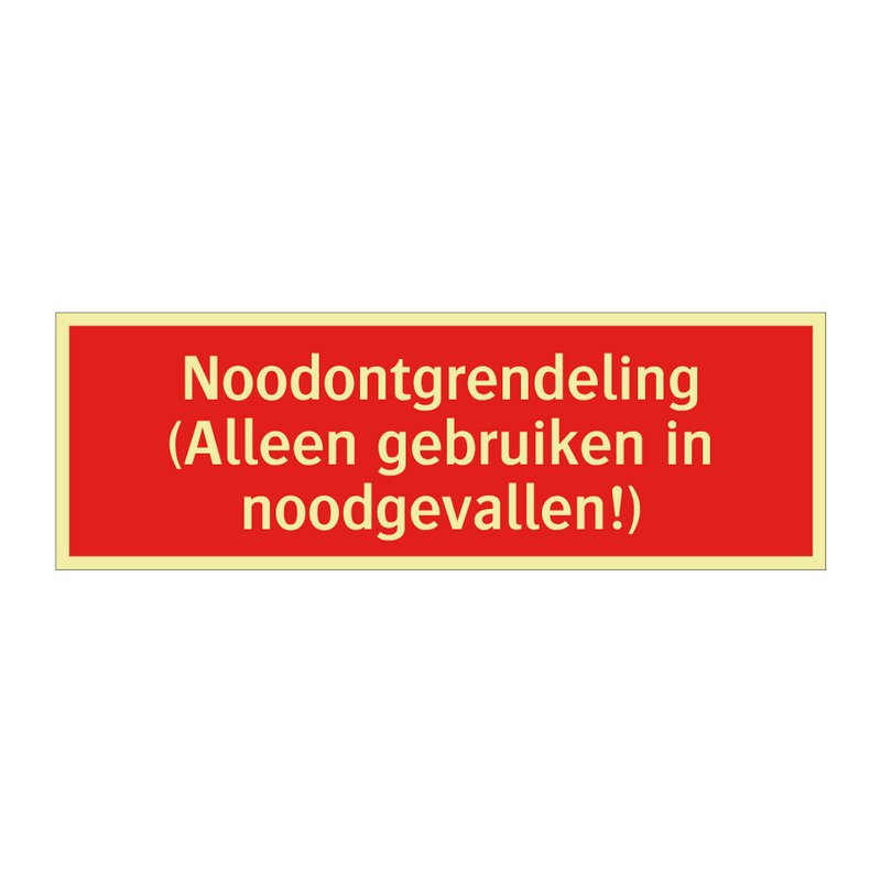 Noodontgrendeling (Alleen gebruiken in noodgevallen!)