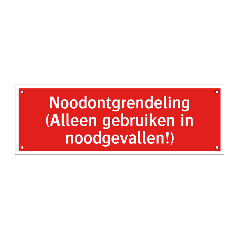 Noodontgrendeling (Alleen gebruiken in noodgevallen!)