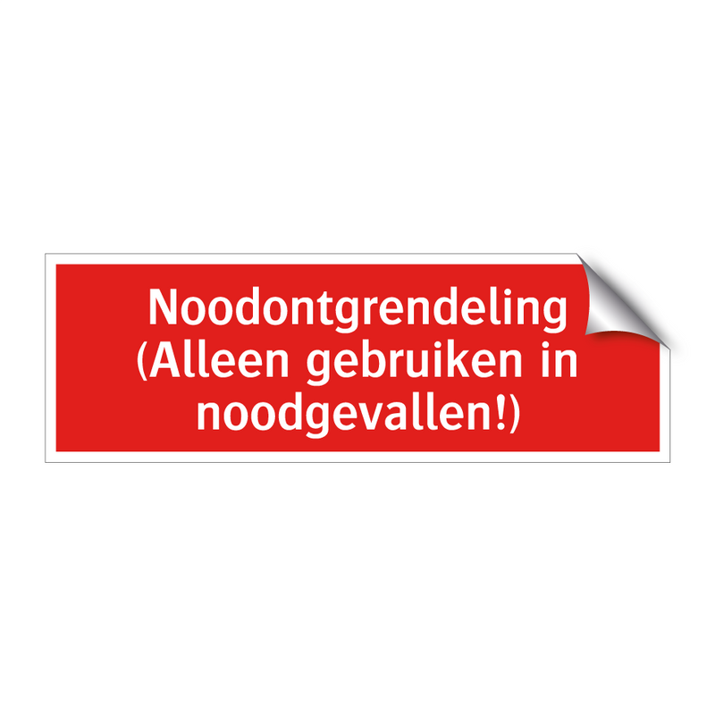 Noodontgrendeling (Alleen gebruiken in noodgevallen!)