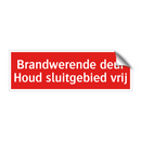Brandwerende deur Houd sluitgebied vrij