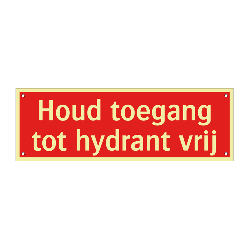 Houd toegang tot hydrant vrij